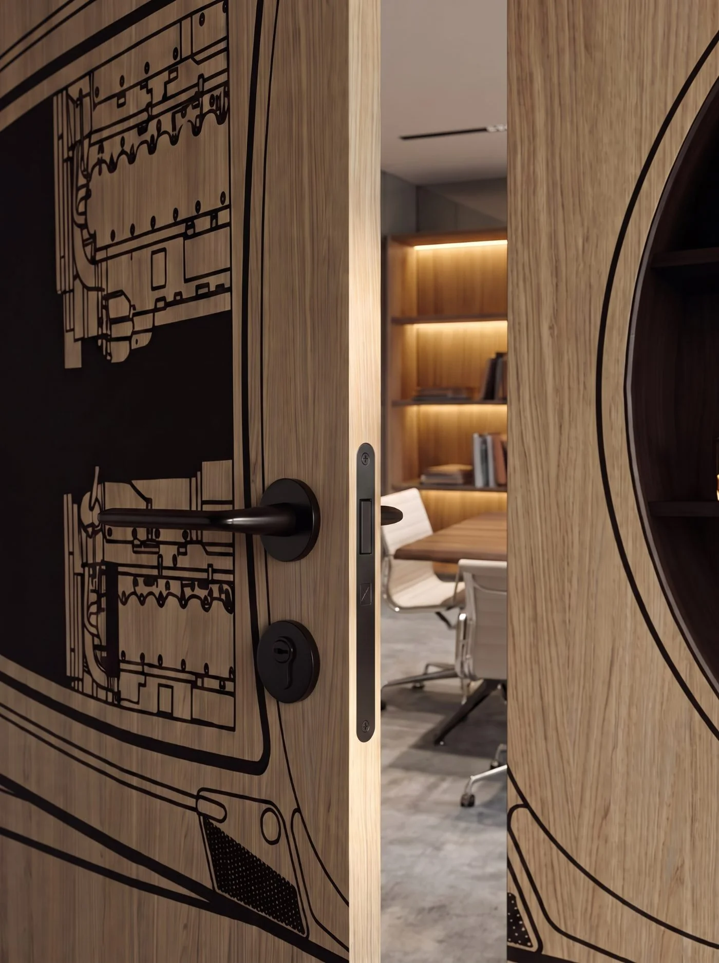Project — wall system with concealed doors