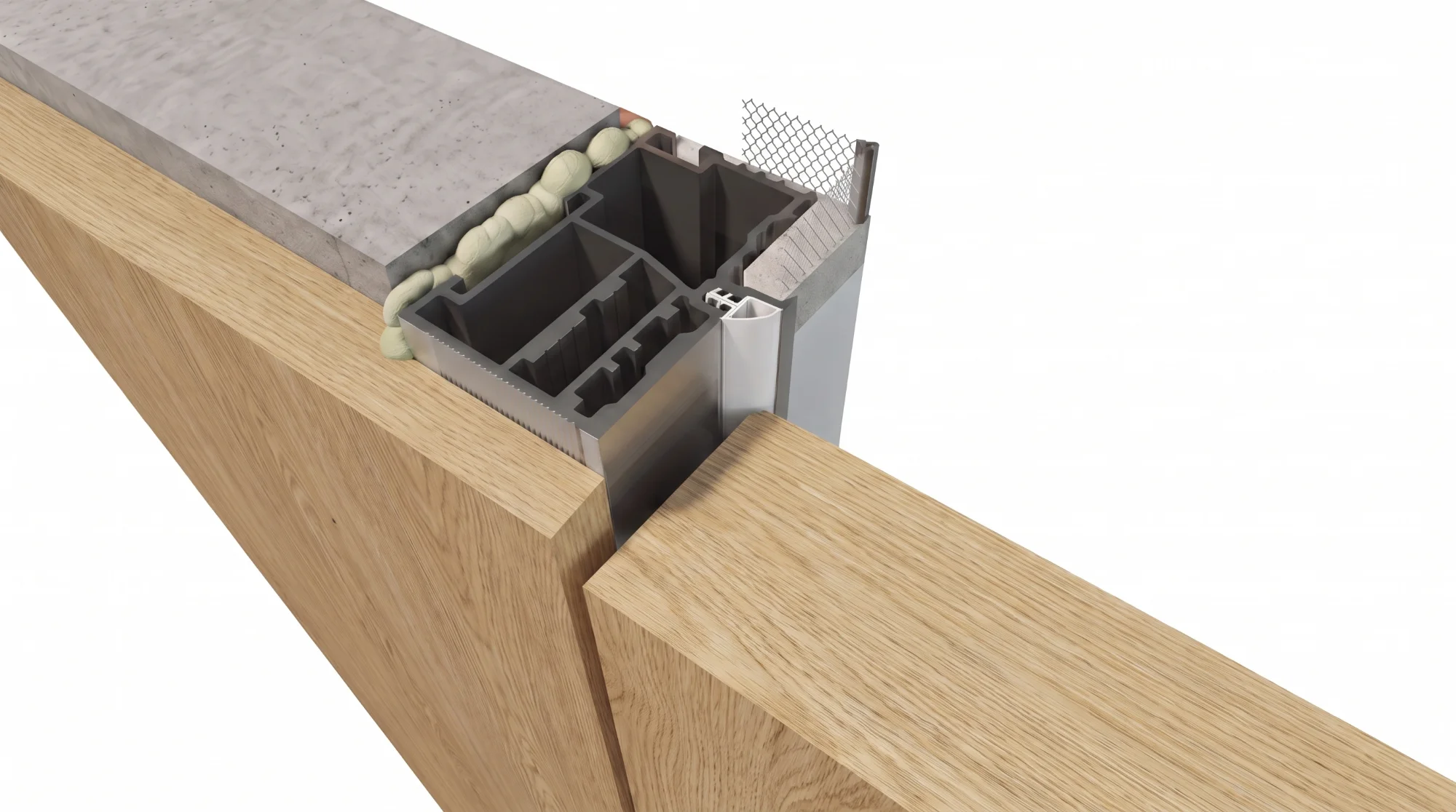 3D model of a wall system on a concealed aluminium frame made for wall facings